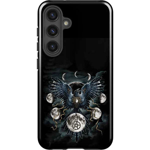 Crow and Moon Phases by Sarah Richter Galaxy S25 Impact Case